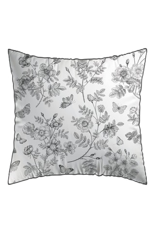 2 taies d'oreiller en satin de coton 80 fils/cm² Envolée de papillons - Blanc
