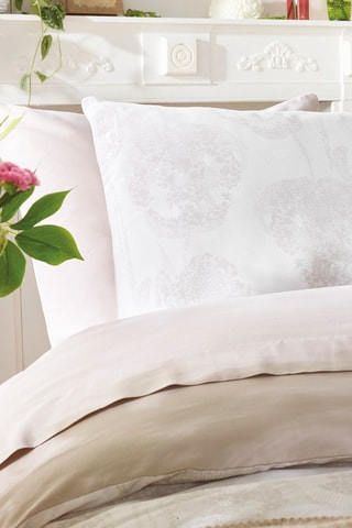 Parure de couette en satin de coton 80 fils/cm² Lace - Taupe