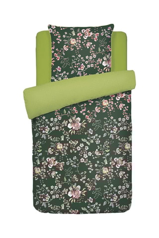 Parure de couette en satin de coton 80 fils/cm² Jardin Secret - Vert
