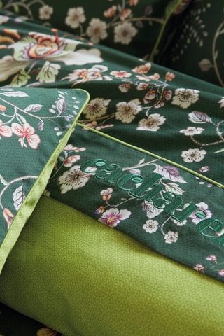 Drap plat en satin de coton 80 fils/cm² Jardin Secret - Vert