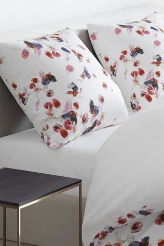 Taie d'oreiller en satin de coton 80 fils/cm² Aurore - Blanc