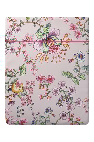 Drap plat en satin de coton 80 fils/cm² Jardin secret - Rose