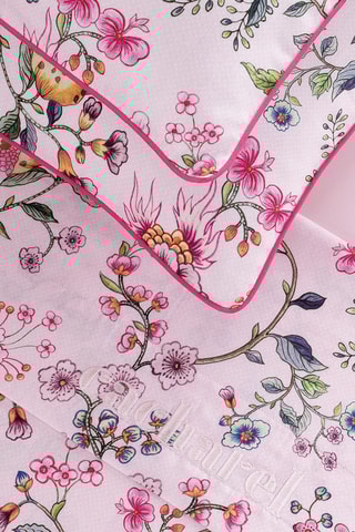 Drap plat en satin de coton 80 fils/cm² Jardin secret - Rose