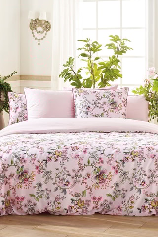 Drap plat en satin de coton 80 fils/cm² Jardin secret - Rose