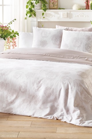 Drap plat en satin de coton 80 fils/cm² Lace - Taupe