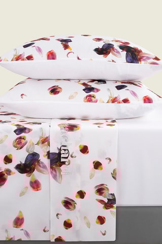 Parure de draps en satin de coton 80 fils/cm² Aurore - Blanc