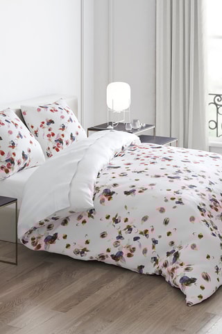 2 parures de couette en satin de coton 80 fils/cm² Aurore - Blanc