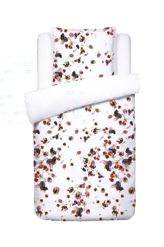 2 parures de couette en satin de coton 80 fils/cm² Aurore - Blanc