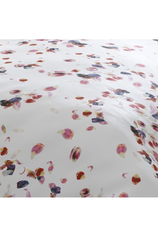 2 parures de couette en satin de coton 80 fils/cm² Aurore - Blanc et rose