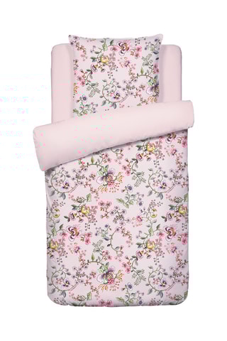 2 parures de couette en satin de coton 80 fils/cm² Jardin Secret - Rose