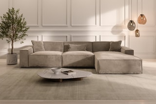 Canapé d'angle droit Lionel Beige foncé