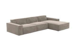 Canapé d'angle droit Lionel Beige foncé