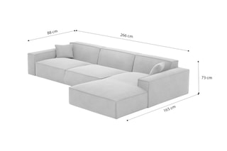 Canapé d'angle droit Lionel Beige foncé