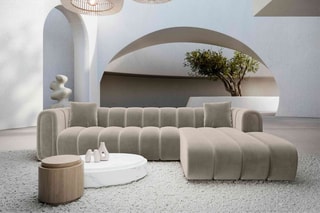 Canapé d'angle droit Luma Beige foncé