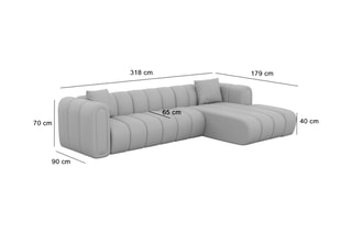 Canapé d'angle droit Luma Bleu foncé