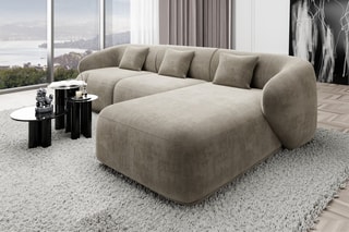 Canapé d'angle droit Maitano Beige foncé