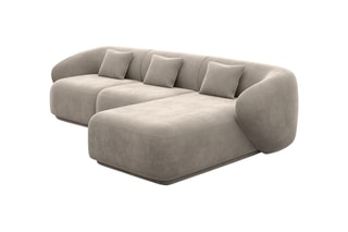 Canapé d'angle droit Maitano Beige foncé