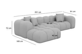 Canapé d'angle gauche Form Nuvola Beige