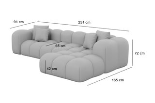 Canapé d'angle droit Form Nuvola Beige foncé