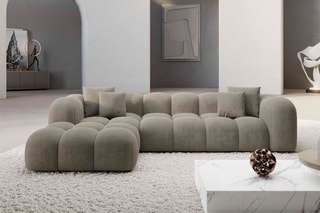 Canapé d'angle gauche Form Nuvola Beige foncé