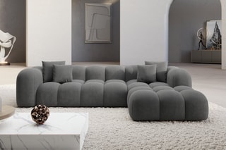 Canapé d'angle droit Nuvola - Gris foncé