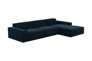 Canapé d'angle droit Lionel Bleu foncé