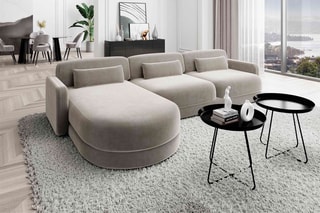 Canapé d'angle gauche Migala Beige foncé