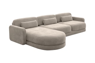 Canapé d'angle gauche Migala Beige foncé