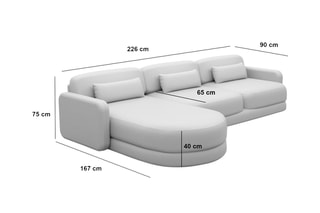 Canapé d'angle gauche Migala Beige foncé