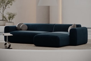 Canapé d'angle droit Moloko Bleu foncé