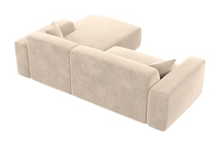 Canapé d'angle droit Lenova Crème