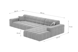 Canapé d'angle droit Cardano Beige foncé
