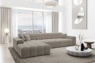 Canapé d'angle gauche Cardano Beige foncé