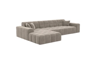 Canapé d'angle gauche Cardano Beige foncé