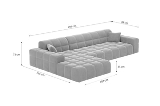 Canapé d'angle gauche Cardano Beige foncé