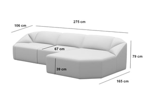 Canapé d'angle droit Laguna Beige foncé