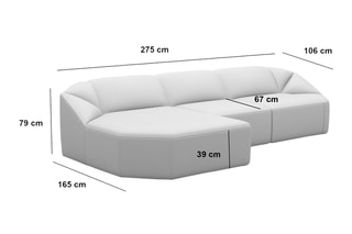 Canapé d'angle gauche Laguna Beige foncé