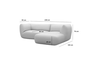Canapé d'angle droit Leroy Beige foncé