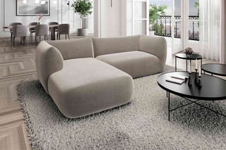 Canapé d'angle gauche Leroy Beige foncé