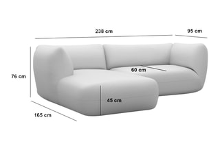 Canapé d'angle gauche Leroy Beige foncé