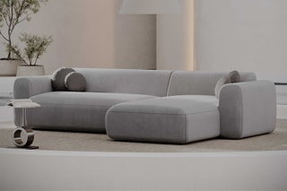 Canapé d'angle droit Moloko Gris clair