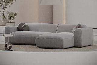 Canapé d'angle gauche Moloko Gris clair