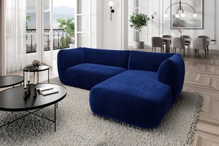 Canapé d'angle droit Leroy - Bleu foncé