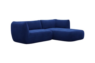 Canapé d'angle droit Leroy - Bleu foncé