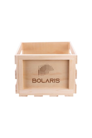 Caisse vinyles Bolaris - 75 albums - Bois naturel