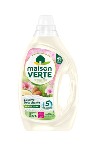 3 x Lessive détachante Amande Douce Maison Verte - 33 lavages - 1,48 l