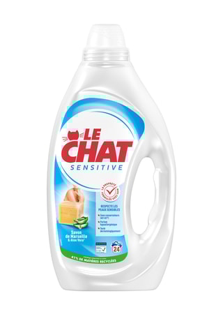3 x Lessive Sensitive Savon de Marseille et Aloe Vera Le Chat - 24 lavages
