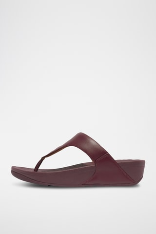Sandales compensées en cuir - Mauve