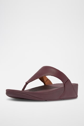 Sandales compensées en cuir - Mauve