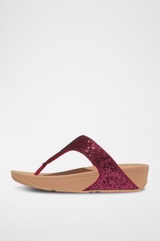 Sandales pailletées compensées - Fuchsia